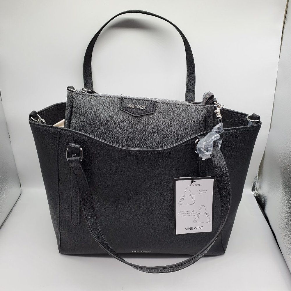Nine West Garner 2-in-1 Tote Bag with Printed Crossbody Bag | NWT
